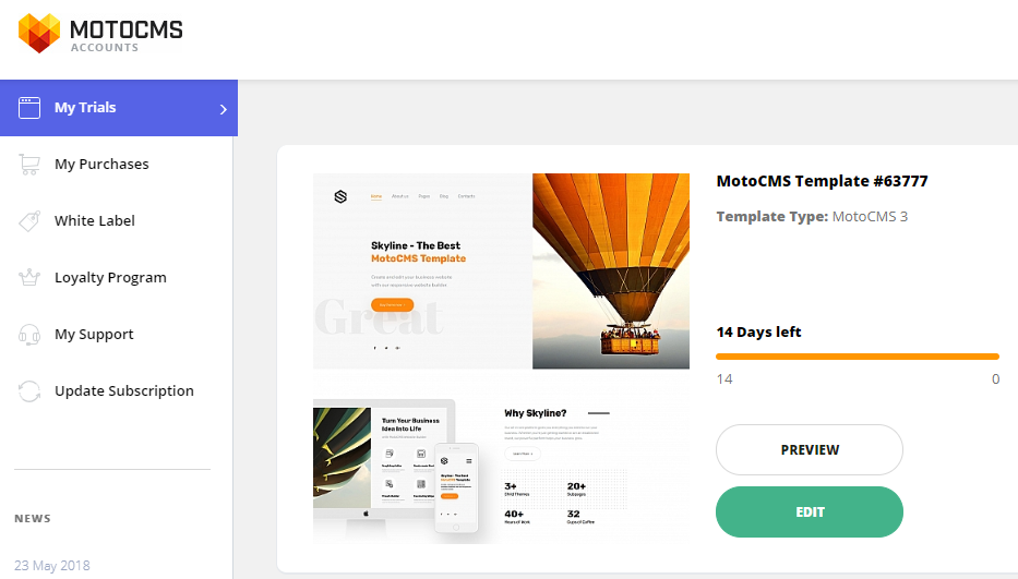 personal account & activation my trial