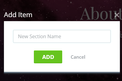 MotoCMS 3 Pages Add New Section
