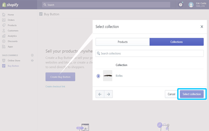 Shopify Buy Button Integration Single product