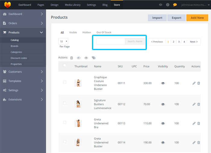 Store Product Catalog Search within Product Catalog